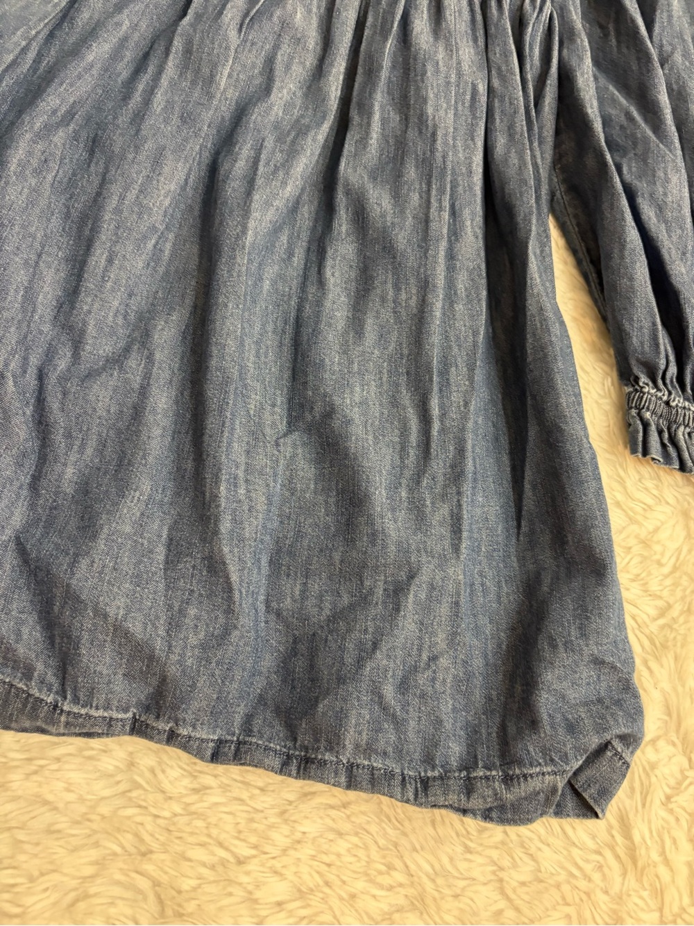 Gap Western Denim Dress Boho
Chic Smocked Ruched PuffLong
Sleeve Womens Large - Picture 10 of 12